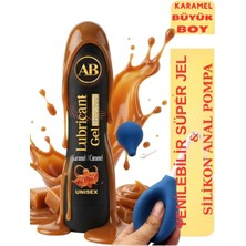 Aşkın Deposu Aurora Boroale A B Kayganlaştırıcı Büyük Boy Karamel Aromalı Yenilebilir Süper Jel Silikon Anal Pompa Karamelli Jel