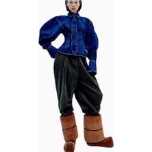 A.w.a.k.e. Mode Mavi Denim Kadın Balon Kollu Gömlek