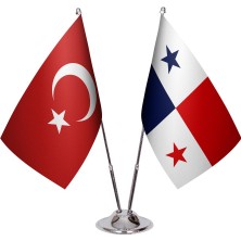 Mekanik Outlet Panama ve Türkiye Ikili Masa Bayrağı Seti
