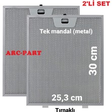 ARC-PART Beko Adp 61420 I Inox Davlumbaz Alüminyum Filtre  25,3 x 30 cm  2'li Set