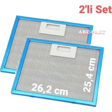 ARC-PART Silverline 2241 X6 Echo Inox Davlumbaz Alüminyum Filtre - 2'li Set - 26,2X25,3 cm