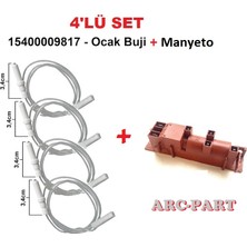 ARC-PART Lanova Ankastre Ocak Ateşleme Buji (4'lü Set) + Manyeto ( Çakmak-Ateşleme Jeneratörü )