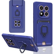 Redmi Note 14 Kılıf Zuma Kartvizitli Yüzüklü Silikon - Lacivert