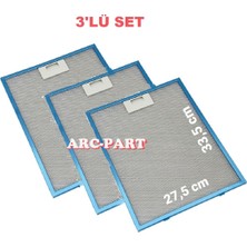 ARC-PART Silverline 2120 X9 90'lık Inox Davlumbaz Alüminyum Filtre  27,5X33,5 cm - 3'lü Set