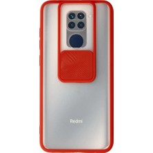 Redmi Note 9 Kılıf Palm Buzlu Kamera Sürgülü Silikon - Kırmızı