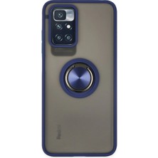 Redmi 10 2022 Kılıf Montreal Yüzüklü Silikon Kapak - Lacivert
