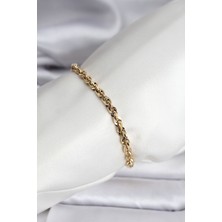 Clariss 14K Gold Renk Kaplama Burgu Zincir Model cm Kadın Bileklik