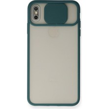 Iphone x Kılıf Palm Buzlu Kamera Sürgülü Silikon - Yeşil