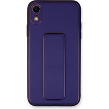 Iphone Xr Kılıf Coco Deri Standlı Kapak - Mor