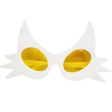 Beyaz Renk Bıyık Tasarımlı Kedi Parti Gözlüğü 19X11 cm
