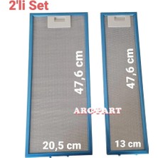 ARC-PART Luno 1390 W6 Beyaz Aspiratör Alüminyum Filtre - 2'li Set - ( 20,5X47,6 cm / 13X47,6 cm )