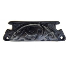 Antika Tarz Dekoratif Pirinç Lale Tas Mobilya Kulbu - 30X90 Mm, Oksit