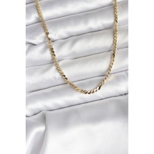 Clariss 14K Gold Renk Kaplama Ezme Yılan Zincir Model cm Kadın Kolye
