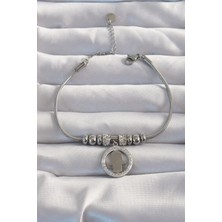 Ayder Timya 316L Çelik Gümüş Renk Zirkon Taş Aksesuarlı Fatma Ana Eli Bileklik (Timya/1395) 190785