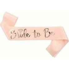 MerveliSait Toz Pembe Üzerine Gümüş Renk Yazılı Bride To Be Kuşak