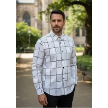 Yusgos Uzun Kollu Desenli Pamuklu Regular Erkek Likralı Kışlık Gömlek