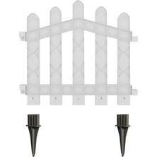 Sevimle Store Plastik Bahçe ve Peyzaj Çiti 1 Adet Çit (Y: 50 Cm/g: 55 Cm) Toprak Ayaklı (Beyaz)