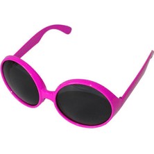 Yuvarlak Yeşilçam 80 Li 90 Lı Yıllar Parti Gözlüğü Retro Pembe Renk (4801)