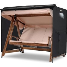 Sevimle Store Bahçe Salıncak Koruma Örtüsü Üç Kişilik Tenteli Hamak Bahçe Salıncağı Koruma Kılıfı Su Geçirmez Branda Dayanıklı 210X125X170CM Siyah