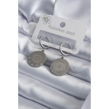 Ayder Timya 316L Çelik Gümüş Renk Göz İşleme Zirkon Taş Detay Kadın Küpe (Timya/1395) 189903