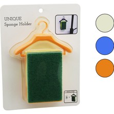 Askı Standlı Renkli Plastik - Yapışkanlı Bulaşık Süngeri 16X11X3.4CM (4801)