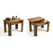 Wooden City Orta Sehpa - Gizli Bölmeli Raylı Ahşap Sehpa - Montessori Çocuk Çalışma ve Oyun Masası