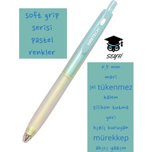 0,5 mm Mavi  Jel Tükenmez Kalem Silikon Tutma Yeri Hızlı Kuruyan Mürekkep Akıcı Yazım Writech Usa