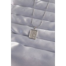 Ayder Timya 316L Çelik Zincir Gümüş Renk Zirkon Taşlı Ay Yıldız Figürlü Tarot Kolye (Timya/1395) 190883