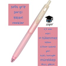 0,5 mm Mavi  Jel Tükenmez Kalem Silikon Tutma Yeri Hızlı Kuruyan Mürekkep Akıcı Yazım Writech Usa