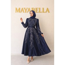 MayaBella Saten Işlemeli Tesettür Abiye