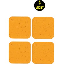 Usin 4 Adet Turuncu Rengi Kum Desen Ahşap Türk Kahvesi Fincan Çay Kupa Ev Ofis Bardak Altlığı Altlık