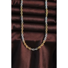 Ayder Timya 316L Çelik Çift Renk Burgu Tasarımlı Kolye (Timya/1395) 190635