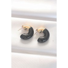 Ayder Timya CCB Siyah Gold Çift Renk Küpe (Timya/1395) 190279