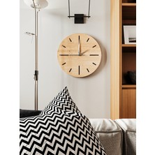 Wooden Studio Modern Ahşap Duvar Saati, Ofis Duvar Saatleri, Salon Duvar Saati, Büyük Duvar Saati, Mutfak Saati, Dekoratif Duvar Saatleri