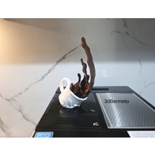 Bermetu Dekoratif Dökülen Kahve Figürü (Sıçrayan)- Kahve Köşesi - Coffee Corner 20CM