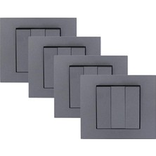 Sevimle Store Ovivo Grano Füme - Anahtar - Komütatör - Vavien - Üçlü Anahtar - Light Anahtar (Üçlü Anahtar Füme 4 Adet)