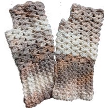 El@Ma El Örgüsü Etnik Karışık Renkli Yarım Parmak Eldiven