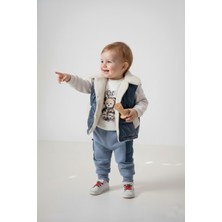 Kışlık Takım, Şişme Yelekli Kuzu Astarlı Mikro Cepli Kalın Erkek Bebek Çocuk Takım