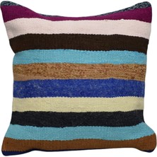 Zehra Abla Halı Yeni El Dokuma Dekoratif Kilim Kırlent Yastık Kılıfı 6761