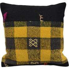 Kilim Antik El Dokuma Patchwork Kırkyama Dekoratif Kilim Kırlent Yastık Kılıfı 1218 - Yeni - Çok Renkli