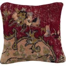 Kilim Antik El Dokuma Dekoratif Halı Kırlent Yastık Kılıfı 1197 - Vintage - Çok Renkli