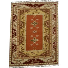 Kilim Antik El Dokuma Çiçekli Bozalan Milas Yün Halısı 0864 - Yeni - Çok Renkli
