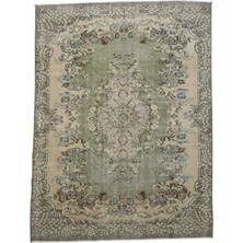 Kilim Antik Eskitme El Dokuma Güllü Çiçekli Yün Halı 0805 - Vintage - Çok Renkli