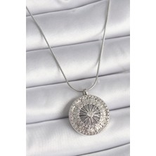Ayder Timya 316L Çelik Gümüş Renk Zirkon Taşlı 12 Burç Madalyon Model Kadın Kolye (Timya/1395) 191391
