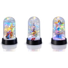 Magicool Yılbaşı Temalı Işıklı Dekoratif Cam Fanus ALK5038 15x8 cm Şık Tasarım