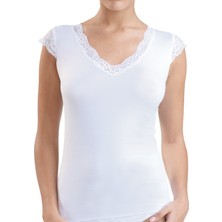 Blackspade Kadın Modal Elastan T-Shirt 1348 - Beyaz