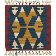 Kilim Antik El Dokuma Kare Köşe Sandalye Minderi Pınarbaşı Kayseri Yün Kilim 0891 - Yeni - Çok Renkli