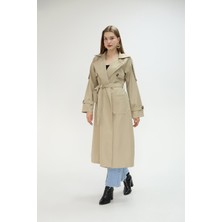 Quberz Cepli Kuşaklı Trençkot