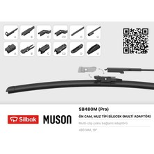 Silbak Sılbak SB480M - Silecek Süpürgesi Muz Tipi Grafitli 480MM 6 Aparatlı