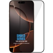Evax (Shield Tam) iPhone 16 Pro Max ile Uyumlu 6d Tam 9h Temperli Esd Anti-Statik Hd+ Cam Ekran Koruyucu